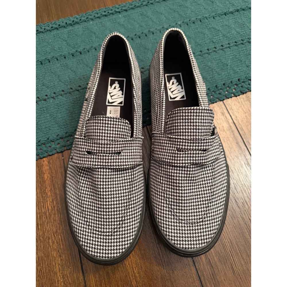 Vans Style 53 DX MTE-1 Houndstooth Penny Loafer Shoes Black White Womens 12